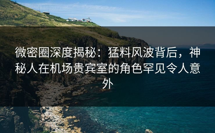 微密圈深度揭秘：猛料风波背后，神秘人在机场贵宾室的角色罕见令人意外