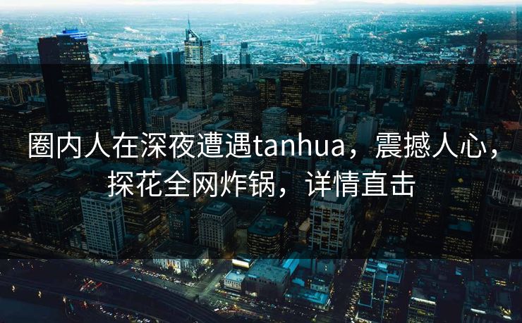 圈内人在深夜遭遇tanhua，震撼人心，探花全网炸锅，详情直击