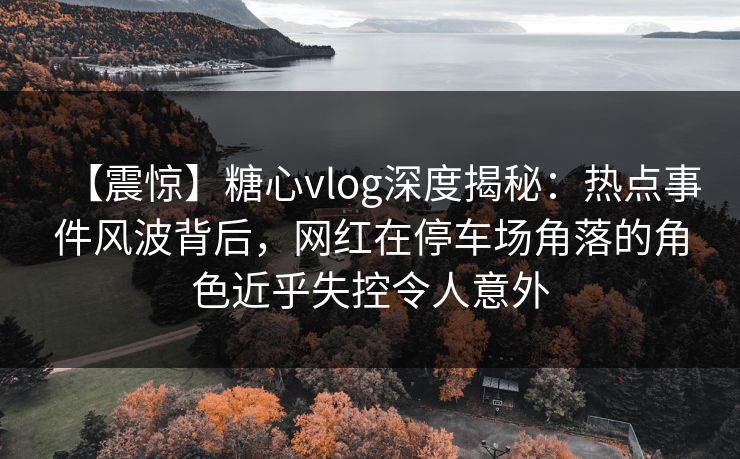 【震惊】糖心vlog深度揭秘：热点事件风波背后，网红在停车场角落的角色近乎失控令人意外